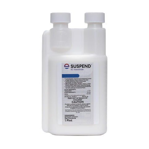 Envu Suspend SC insecticide bottle showing the label and concentrate for perimeter protection