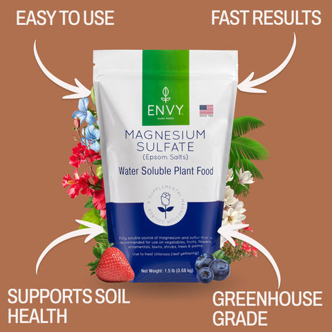 ENVY water-soluble epsom salts powder dissolves quickly for uniform dilution.