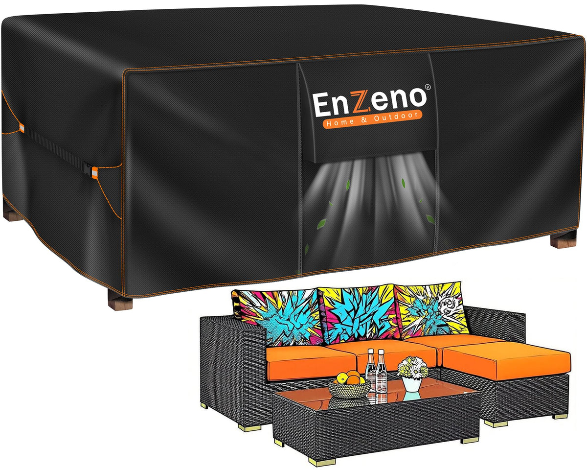 Enzeno patio cover waterproof coating closeup protects outdoor furniture from rain and sun