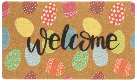 Eohak Easter welcome doormat at the front door, durable and inviting for busy entryways