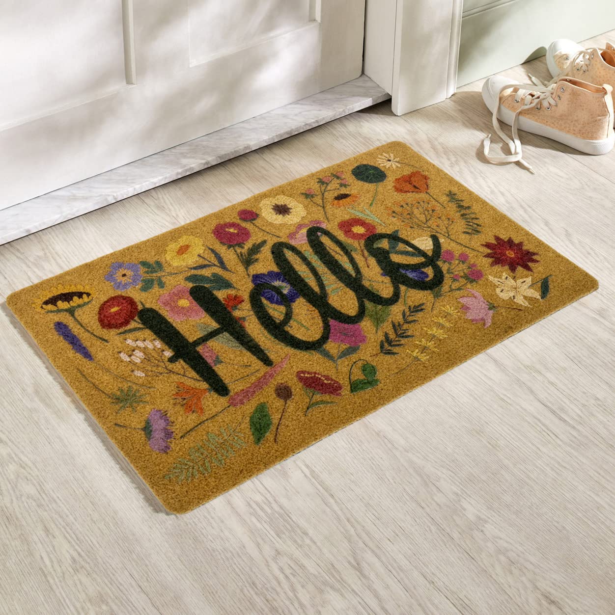 Eohak durable artificial coir mat for indoor and outdoor use.