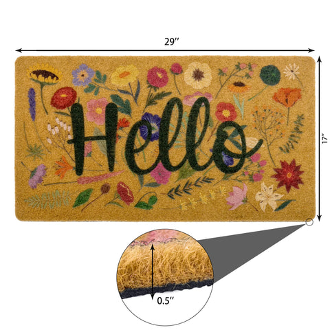 Eohak low-profile floral mat fits snugly beneath doors.