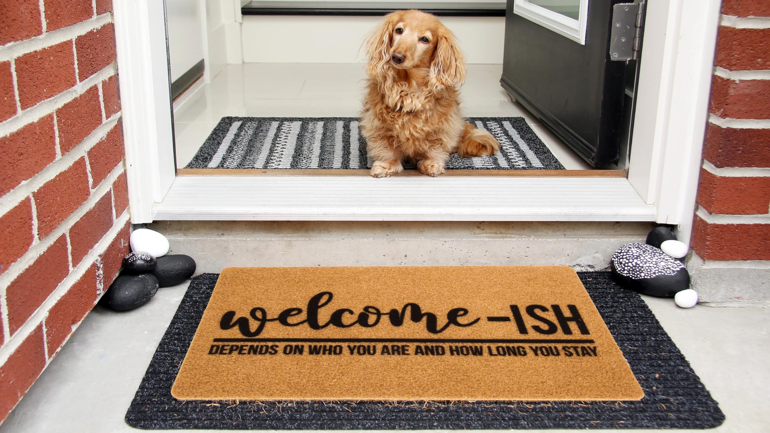 Eohak non-slip backing assures a secure entry and floor protection.