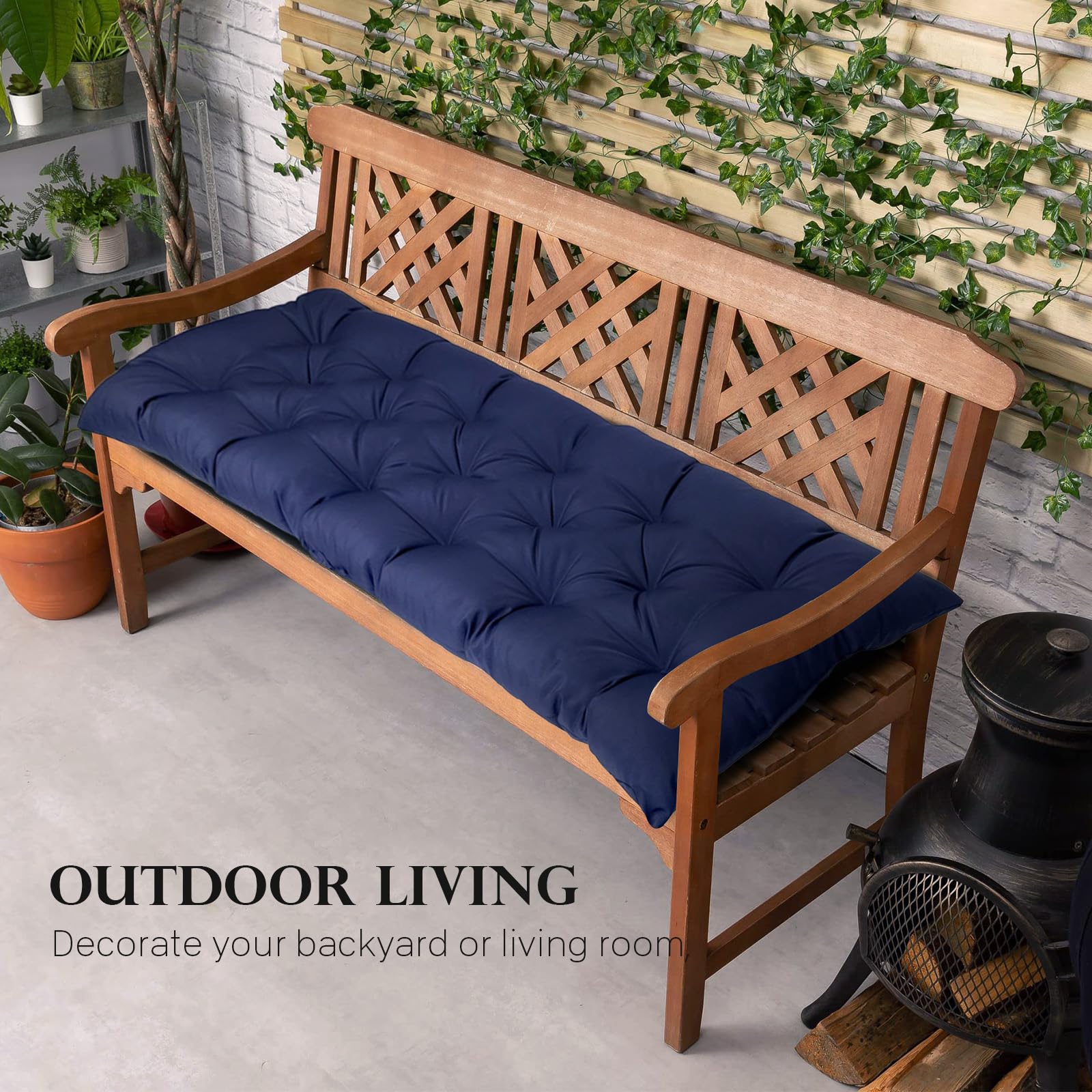 Eoieov navy 59x20 bench cushion for roomy outdoor seating