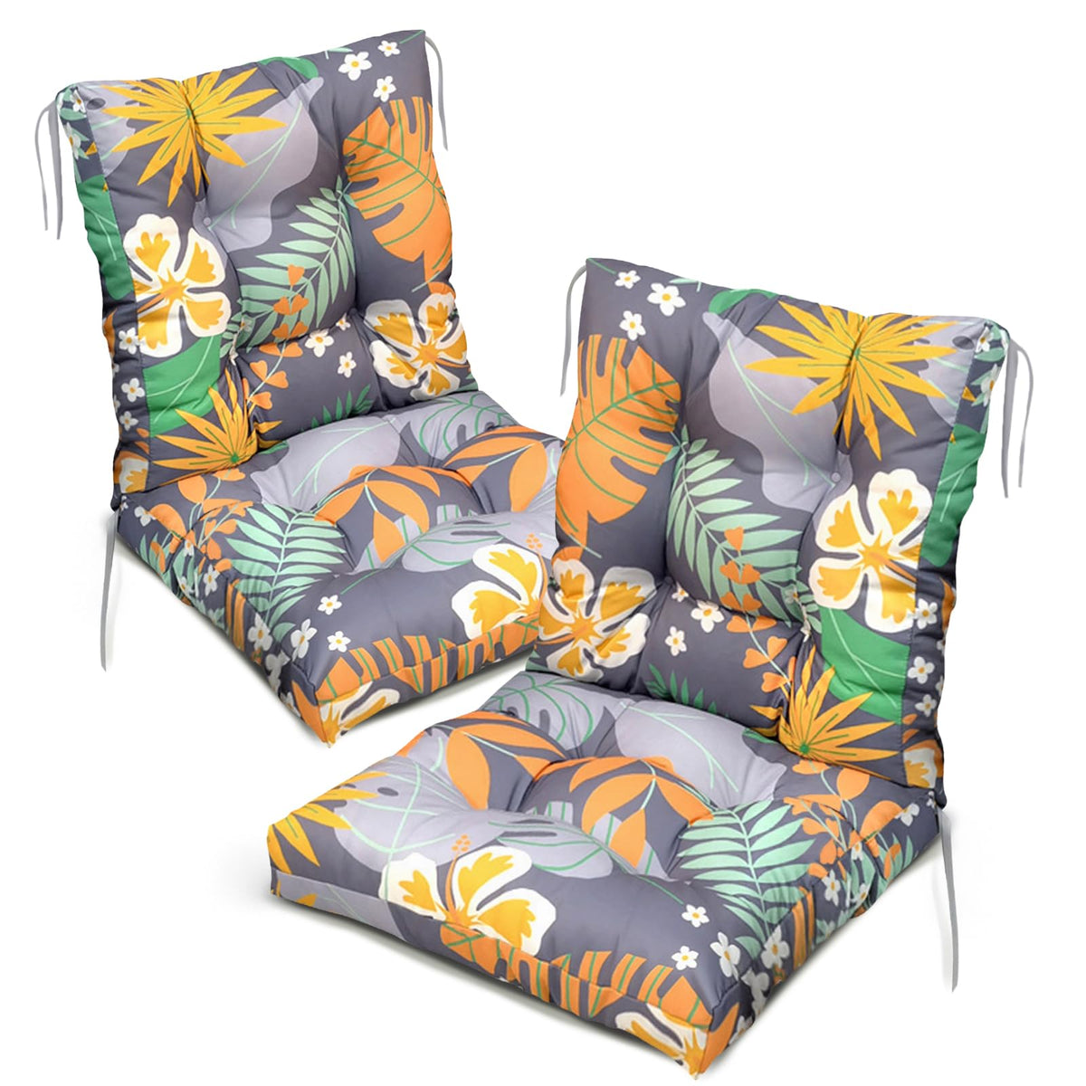 eoieov outdoor floral wicker chair cushions set 2 in garden setting for patio seating