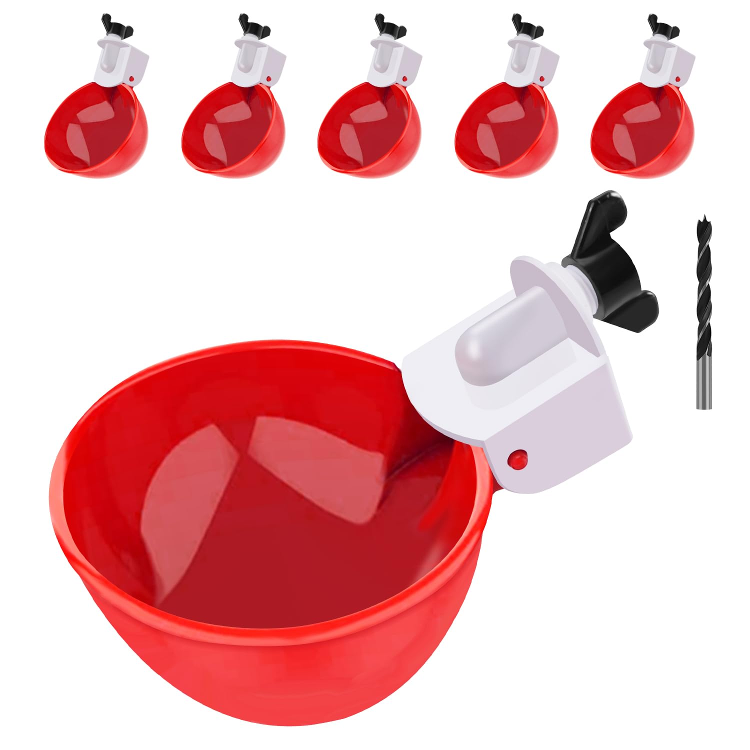EOKOICA chicken waterer cups installed in coop keeping flock hydrated with steady flow