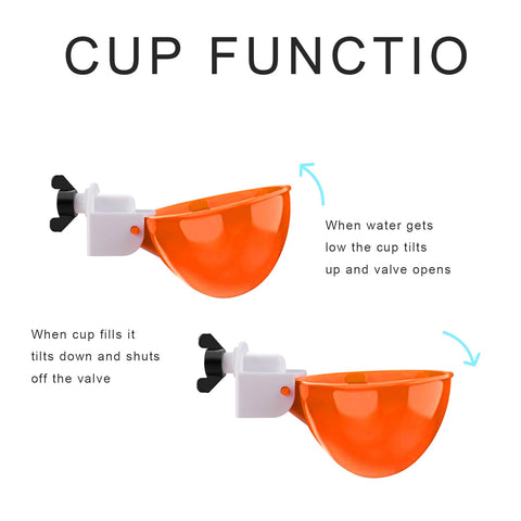 EOKOICA chicken waterer cups easy installation and cleaning in busy coops.