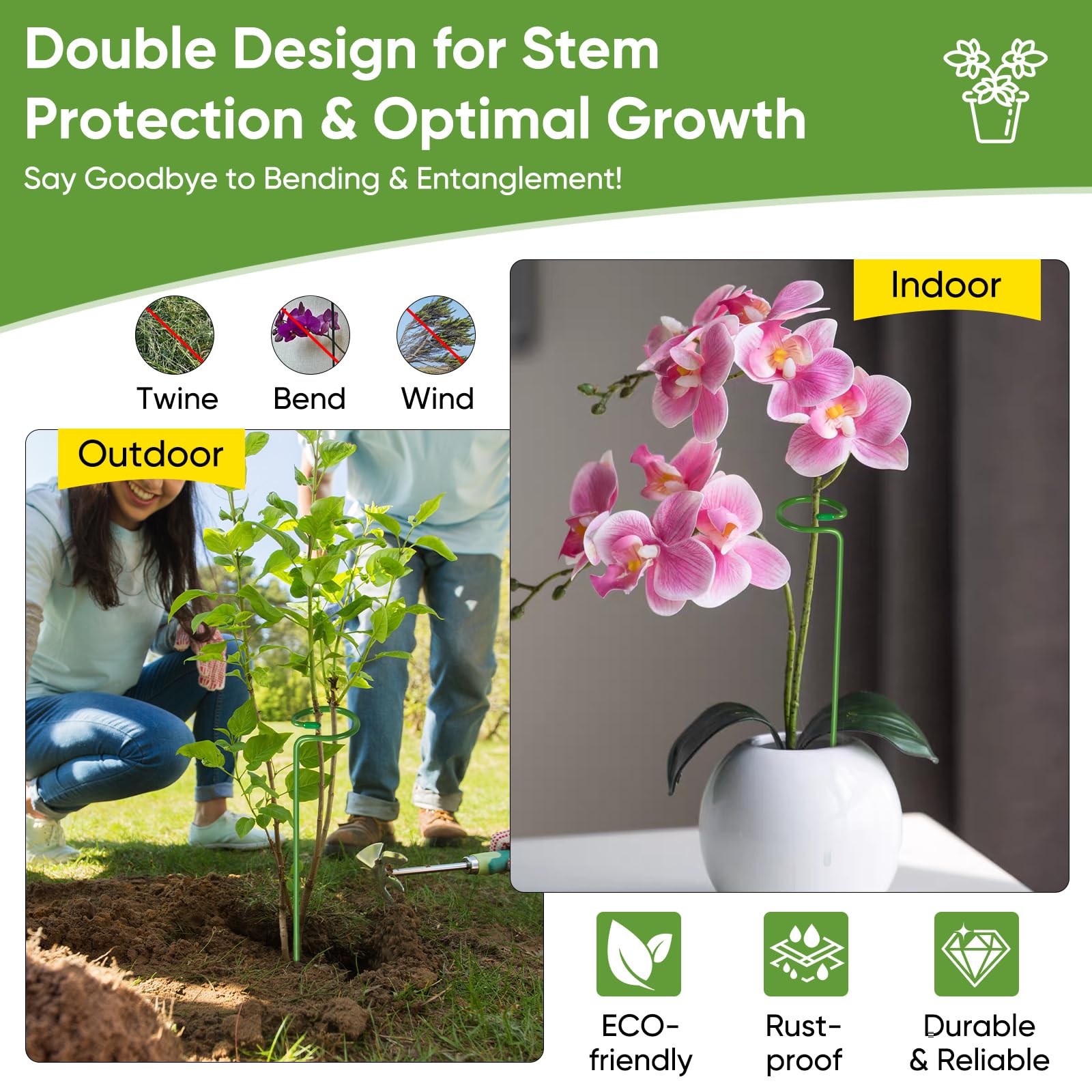 EOMEOH 24 clips secure stems without damage to plant structure.