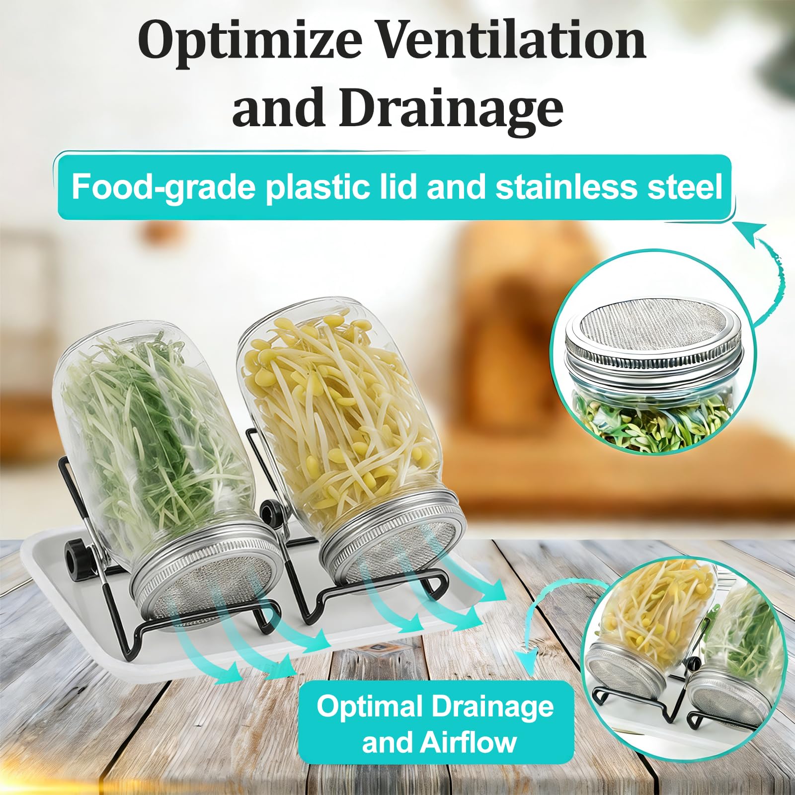 EonCrafted Drain Tray—keeps counters clean during daily sprouts.