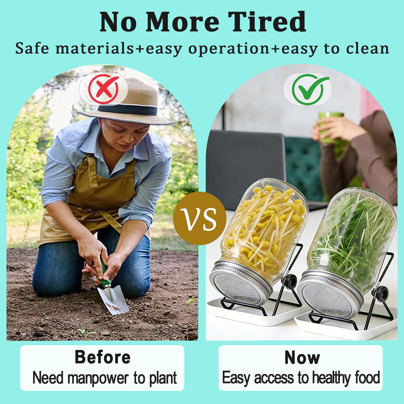 EonCrafted Mason Jar Cover—leak-proof cap for reliable sprouting.
