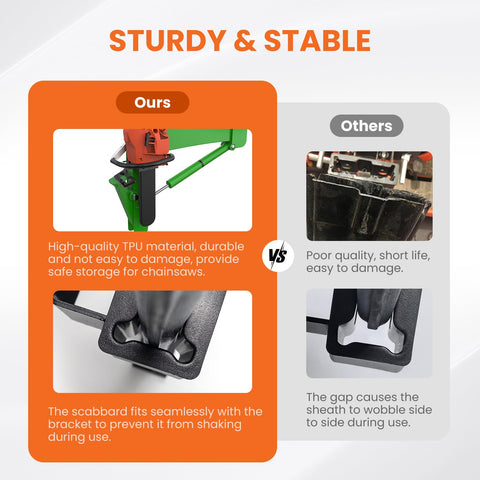 EONECROSS chainsaw hanger bracket installation shown on equipment for quick setup