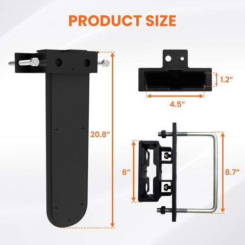 EONECROSS front mounting bracket enables easy bolt-on installation without drilling