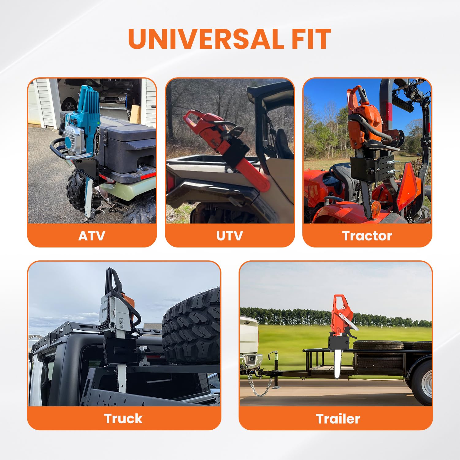 EONECROSS heavy-duty chainsaw holder built for rugged outdoor use