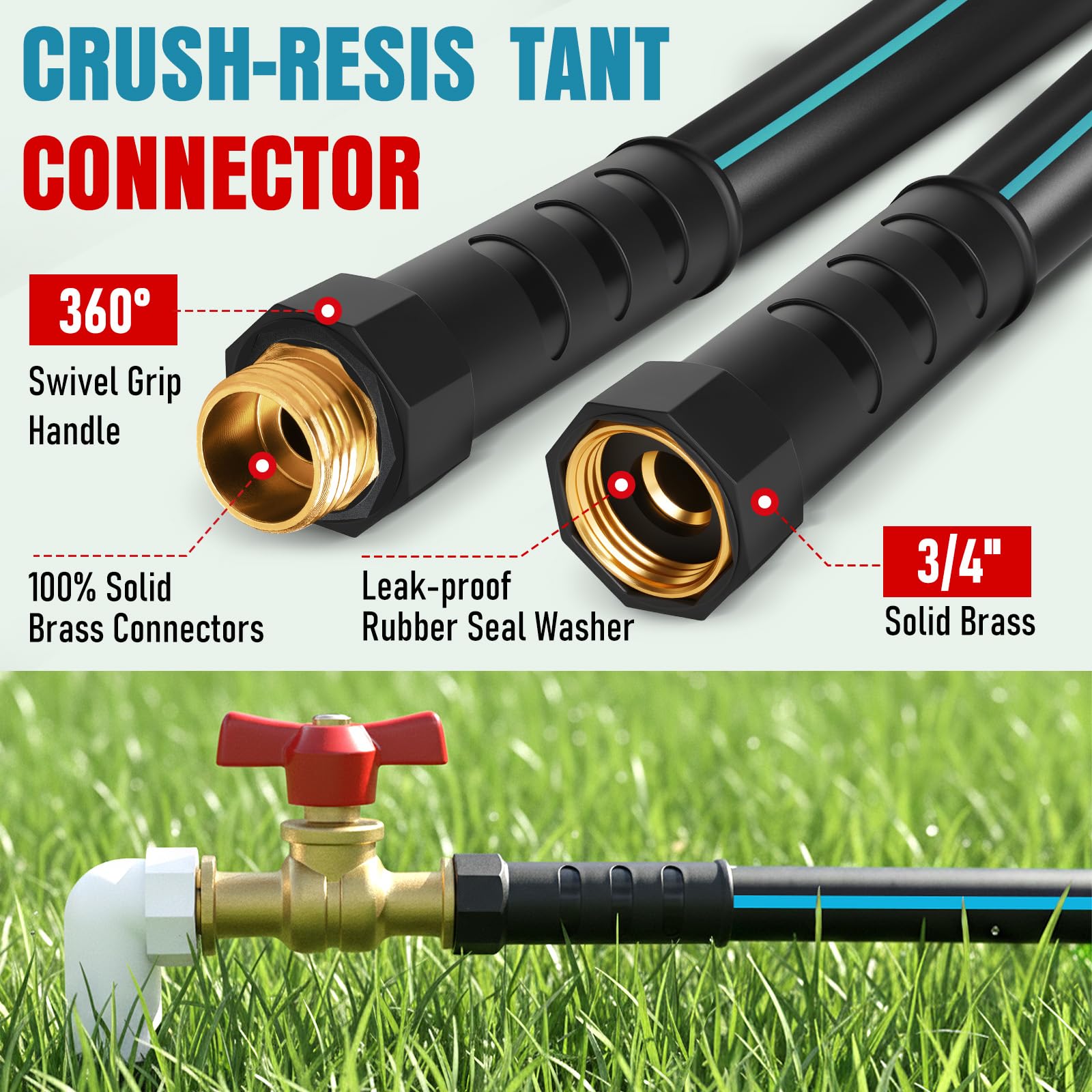 EOOIO ergonomic anti-slip grip nozzle for comfortable watering sessions