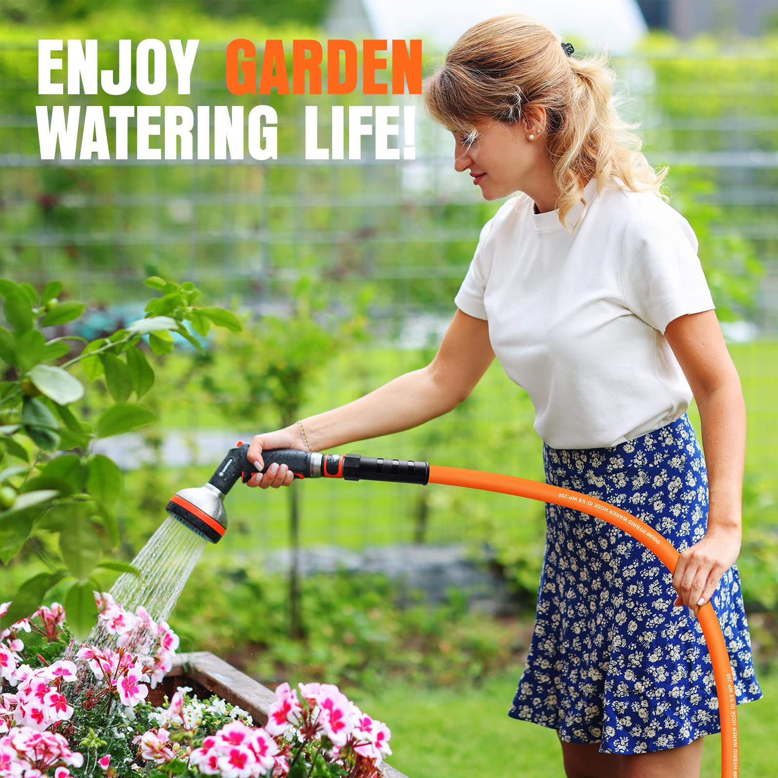 EOOIO garden hose kink-resistant design prevents twists during use.