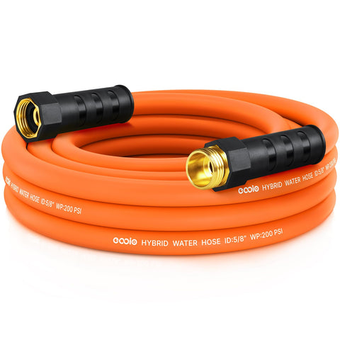 EOOIO garden hose 15ft coiled for easy transport and storage.