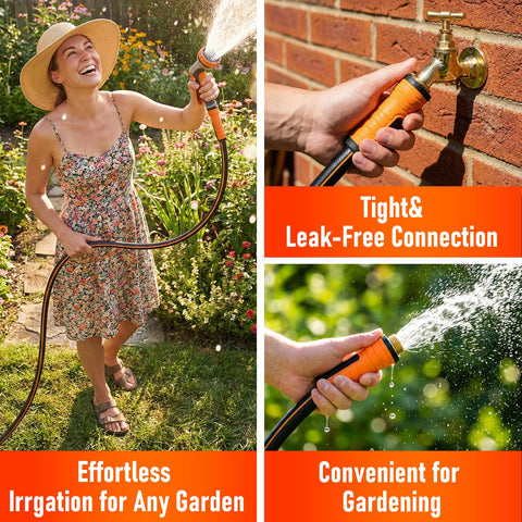 EOOIO garden hose 50ft all-weather flexibility withstands temperature changes