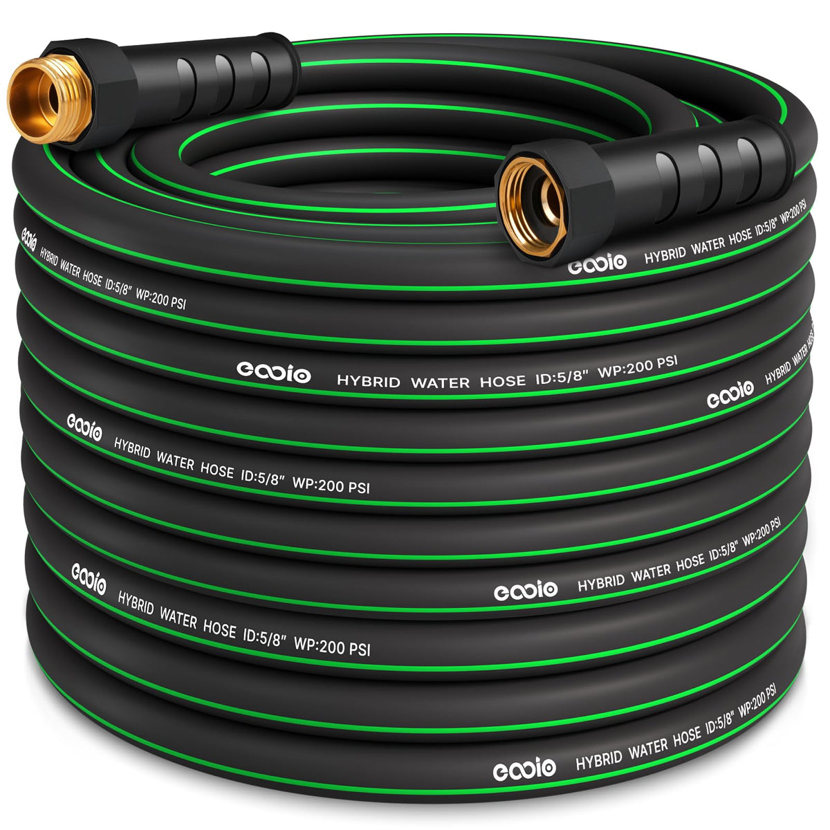 EOOIO heavy-duty garden hose 100ft ready for outdoor watering and easy transport