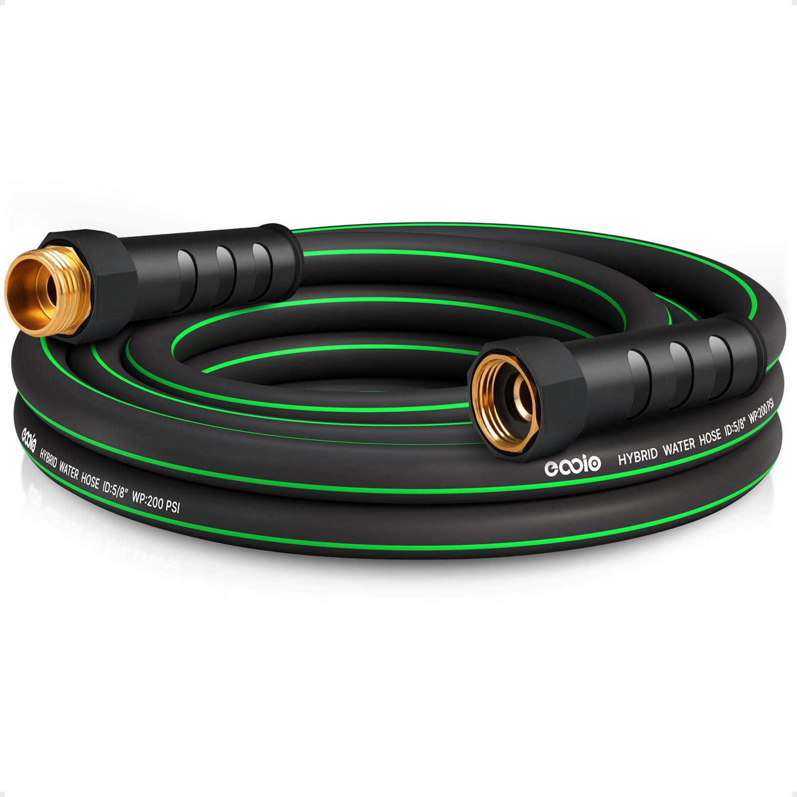EOOIO heavy-duty garden hose 10ft for easy outdoor watering and storage.