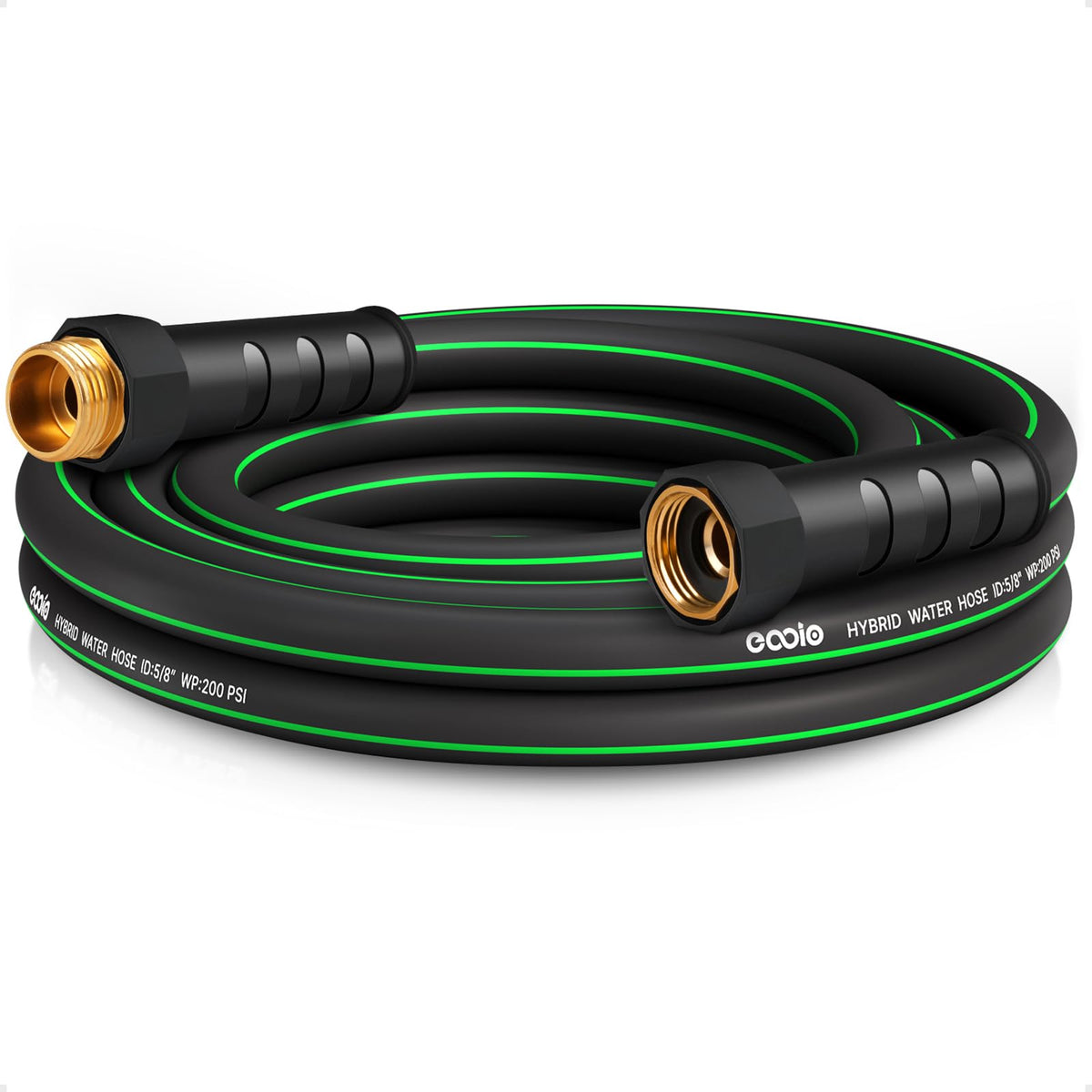 EOOIO heavy-duty garden hose 10ft for easy outdoor watering and storage.