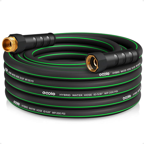 EOOIO heavy-duty garden hose 25ft coil for easy storage and quick watering