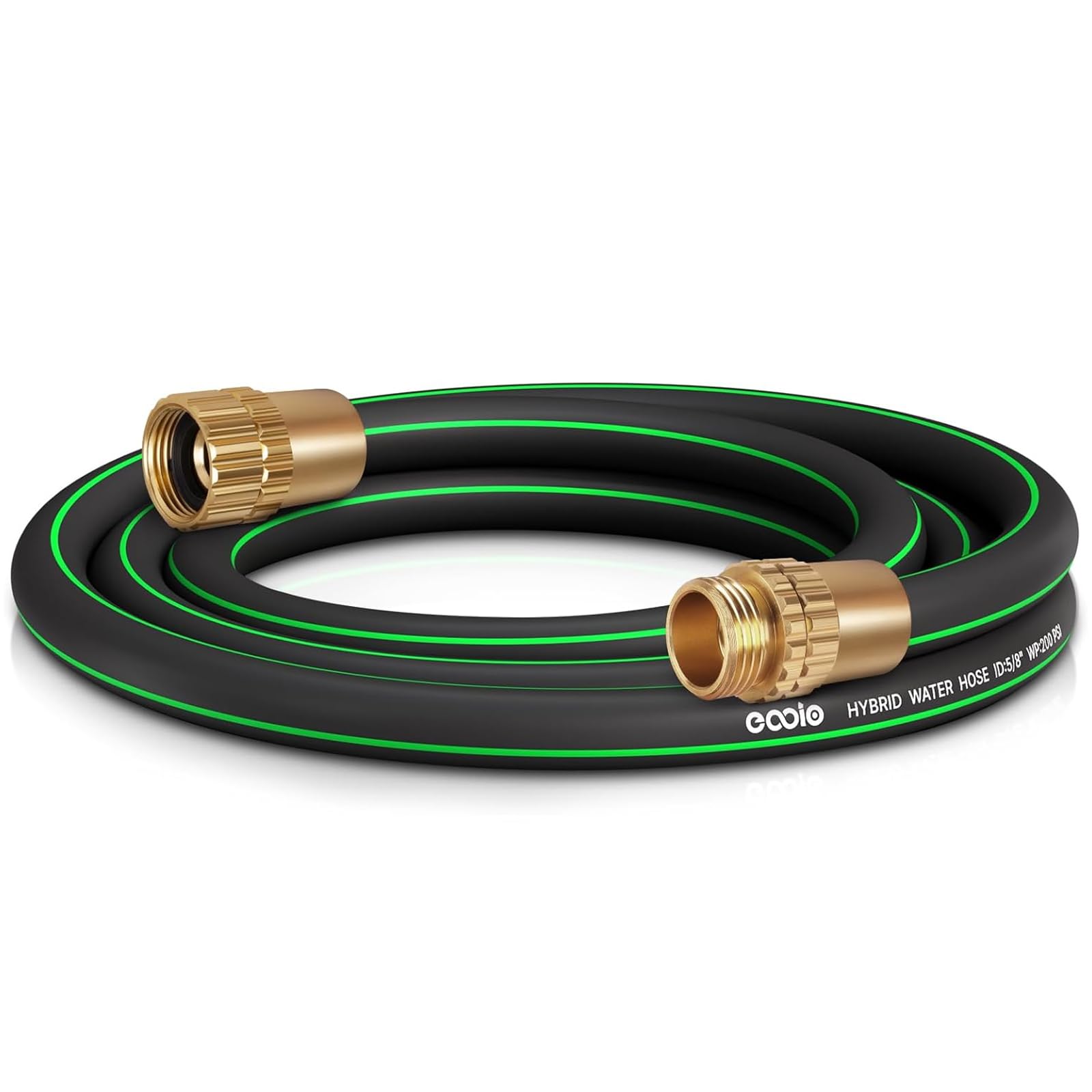 EOOIO heavy-duty garden hose 6ft shows lightweight, durable construction for easy watering.