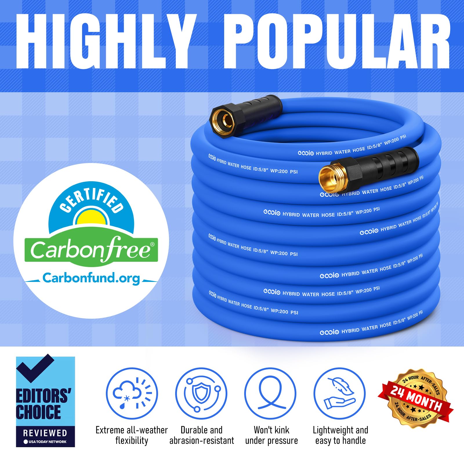 EOOIO leakproof hose with copper bullet ends prevents leaks