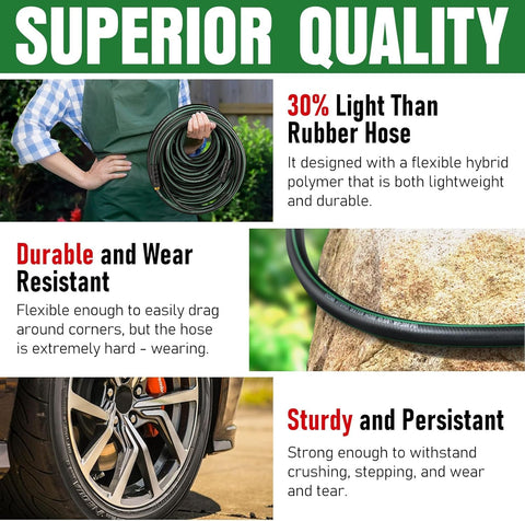 EOOIO lightweight non-expandable hose is easy to carry and store.