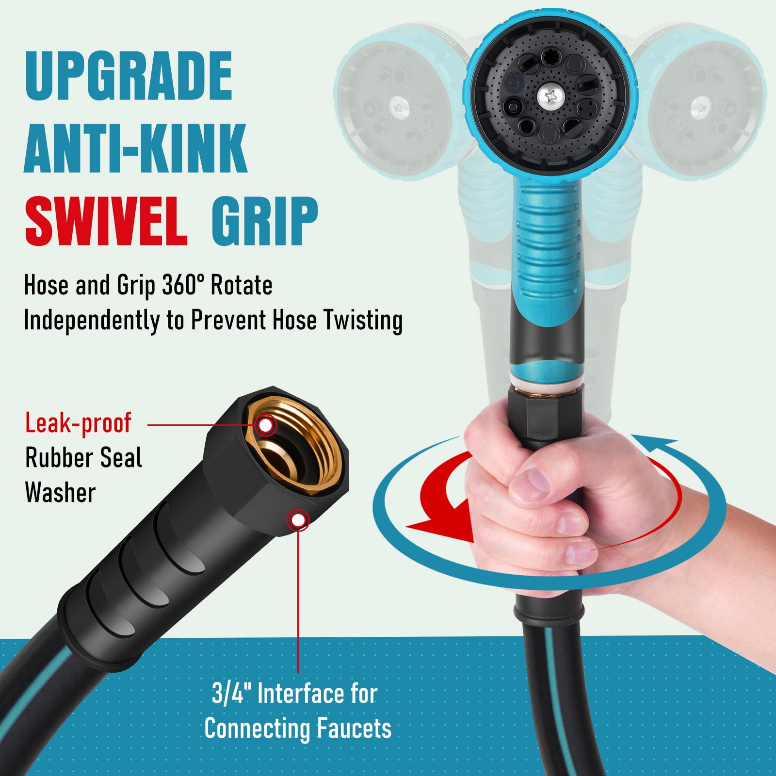 EOOIO swivel handle design enhances comfortable grip.