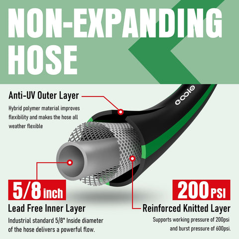 EOOIO swivel handle aids comfortable operation while watering.