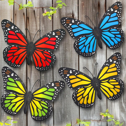 EOORAU metal butterfly blue 9.8in adds garden color and charm.