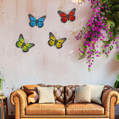 EOORAU butterfly with rust-resistant baked-on paint for outdoor durability.