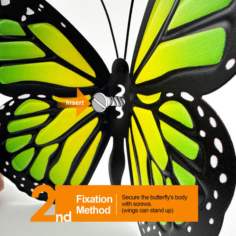 EOORAU metal butterfly yellow 9.8in brightens walls and balconies.