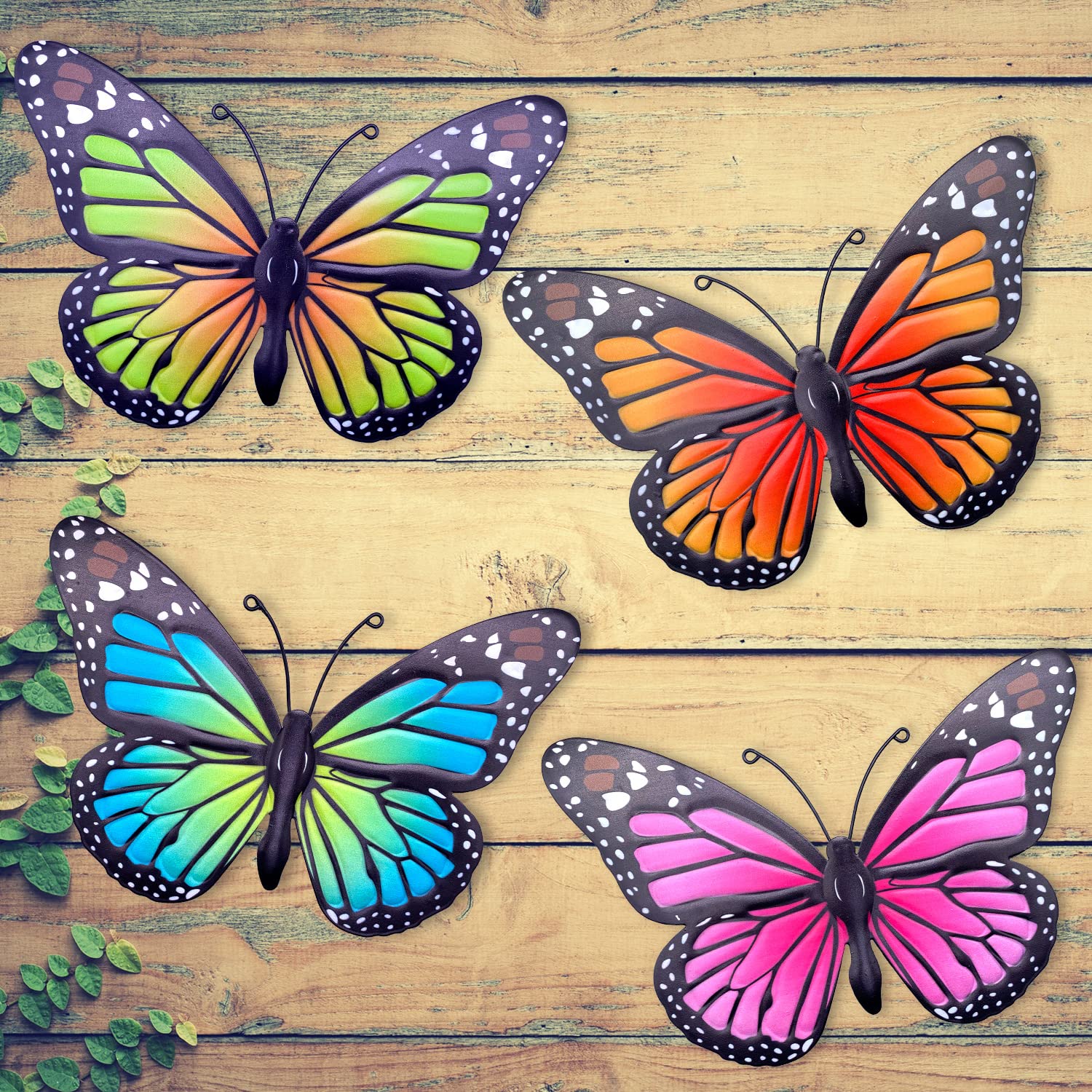 EOORAU butterfly wall art blue highlights patio décor with weather resistance