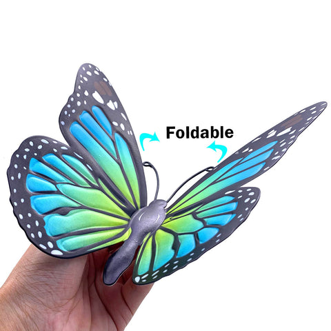 EOORAU green butterfly wall sculpture brings garden color and charm
