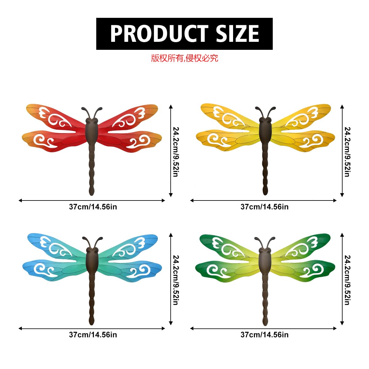 EOORAU dragonflies are easy to hang on trees or walls.