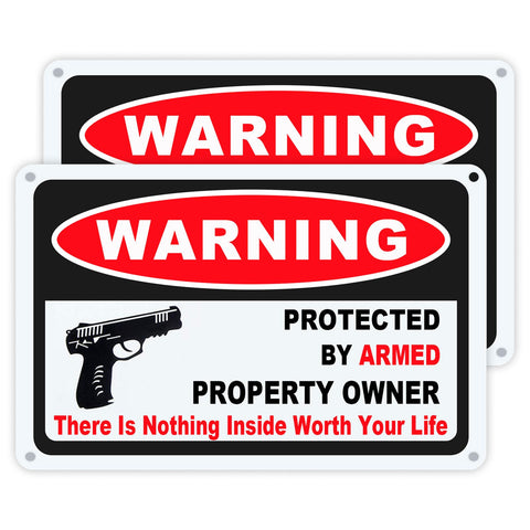 Eoppen gun sign in rust-free aluminum with reflective night visibility.