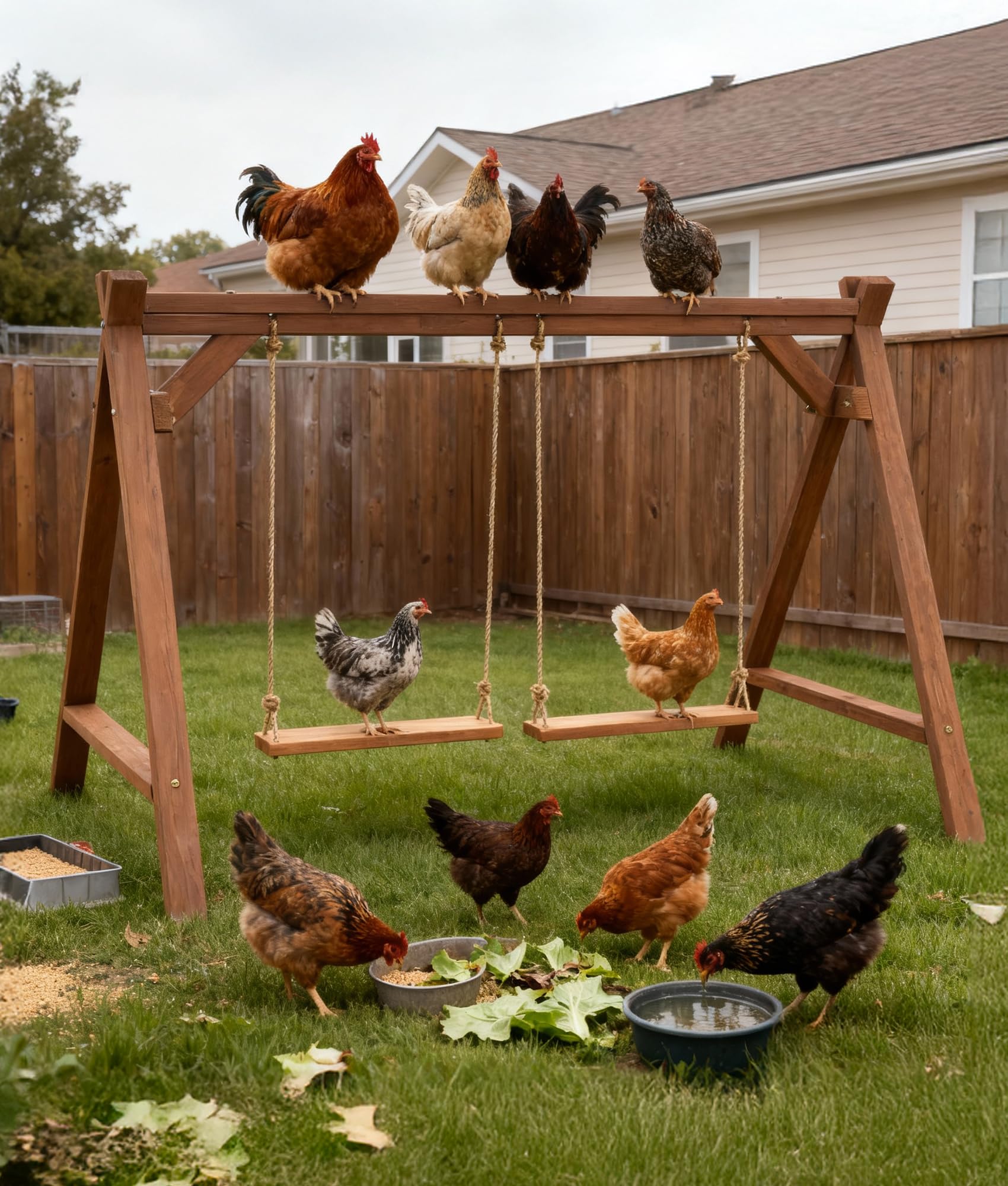 EOWOAN smooth polished roosting bar offers safe perching for 6-8 chickens.