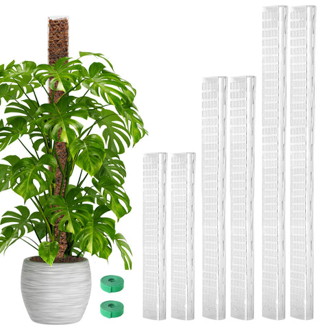 EOX moss pole 24-inch in-pot setup promotes vertical growth for climbing plants.
