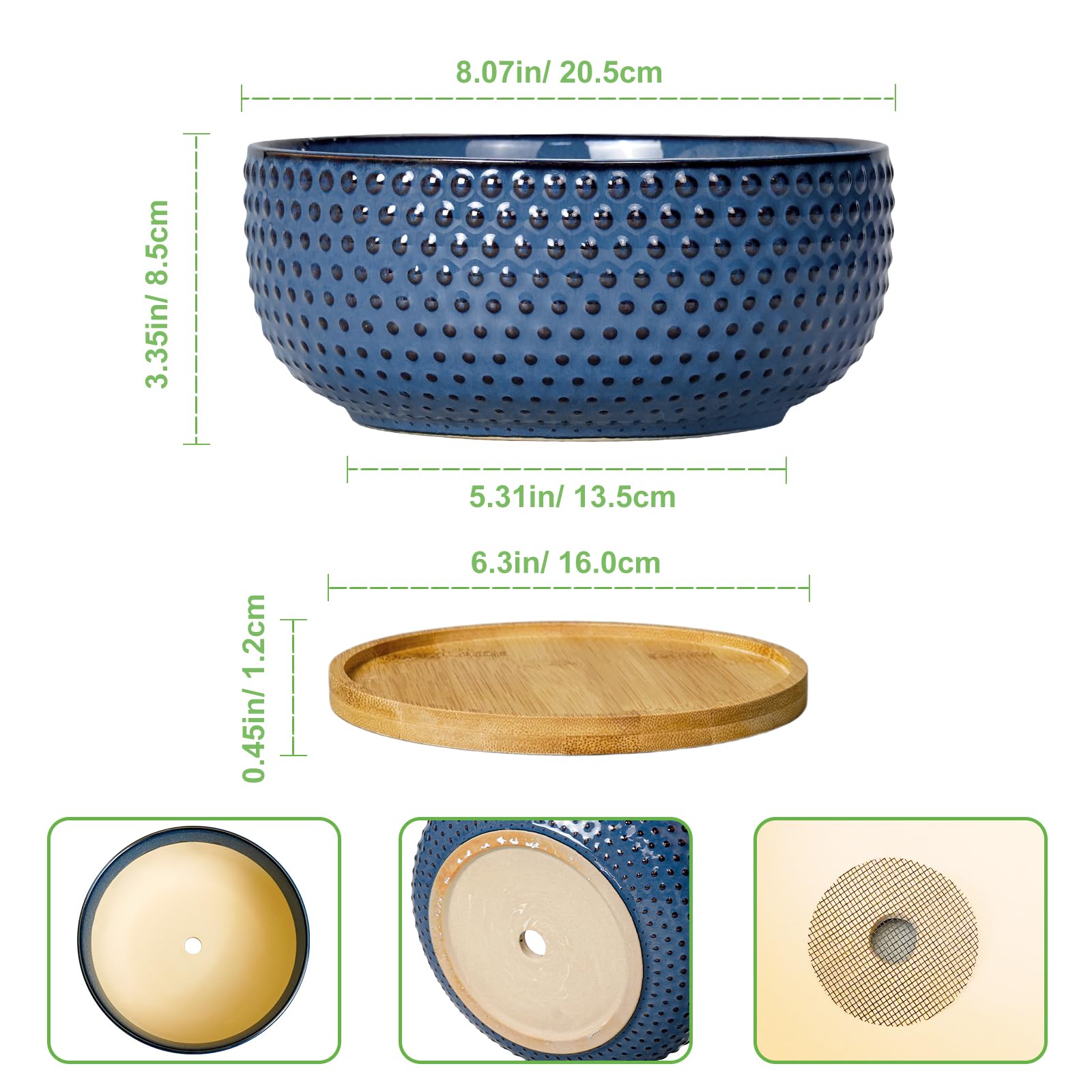 EPFamily planter with raised dot texture enhances indoor decor.