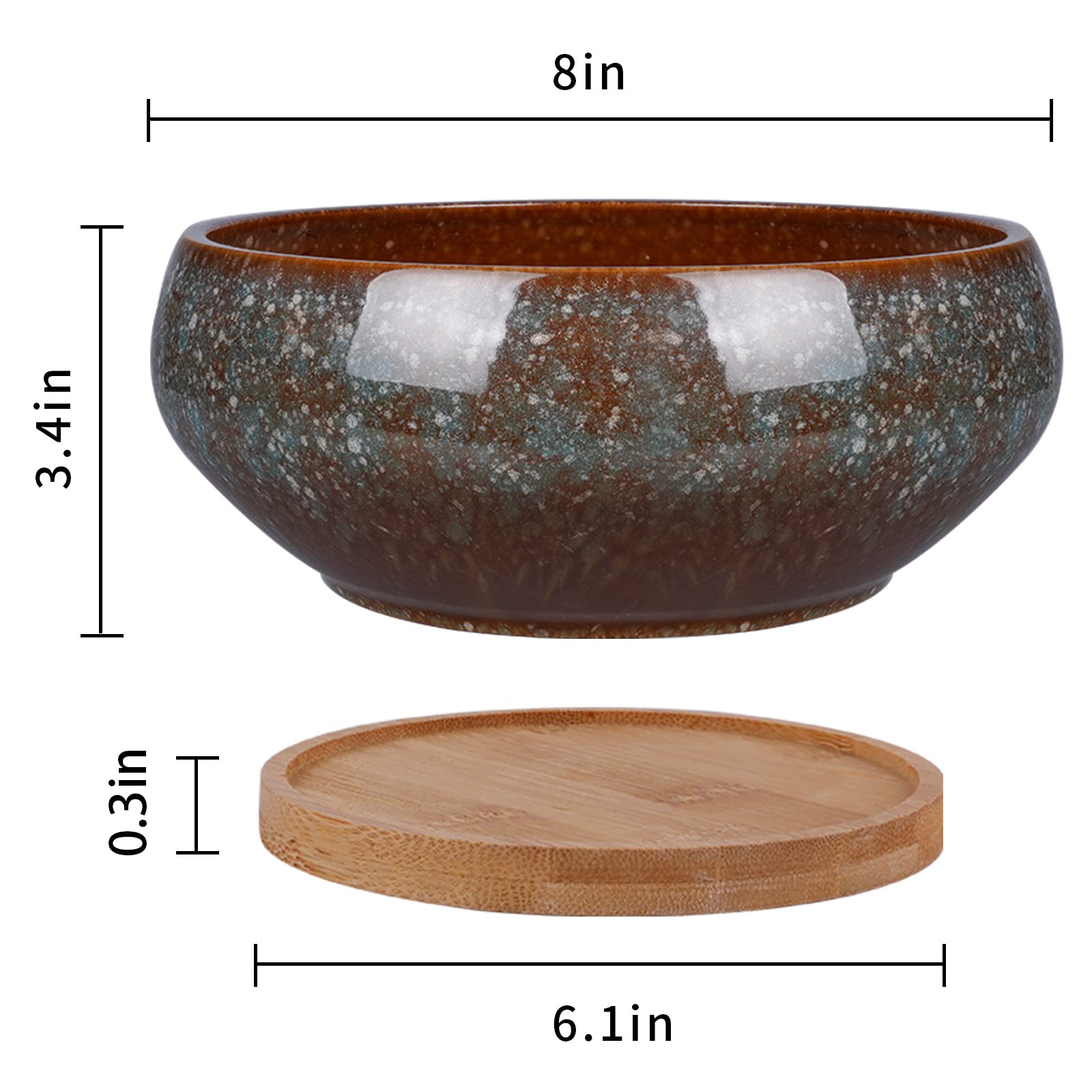 EPFamily glazed succulent planter with elegant glaze, ideal for desks or shelves.