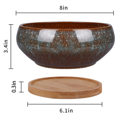 EPFamily glazed succulent planter with elegant glaze, ideal for desks or shelves.