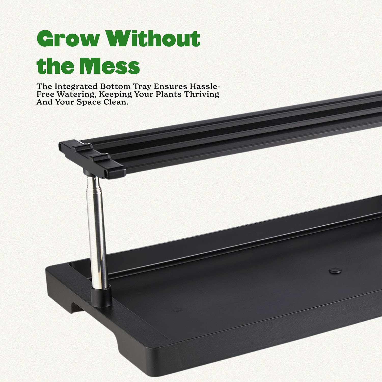 Epic Gardening adjustable-height design adapts as seedlings grow from 6.8 to 19 inches.
