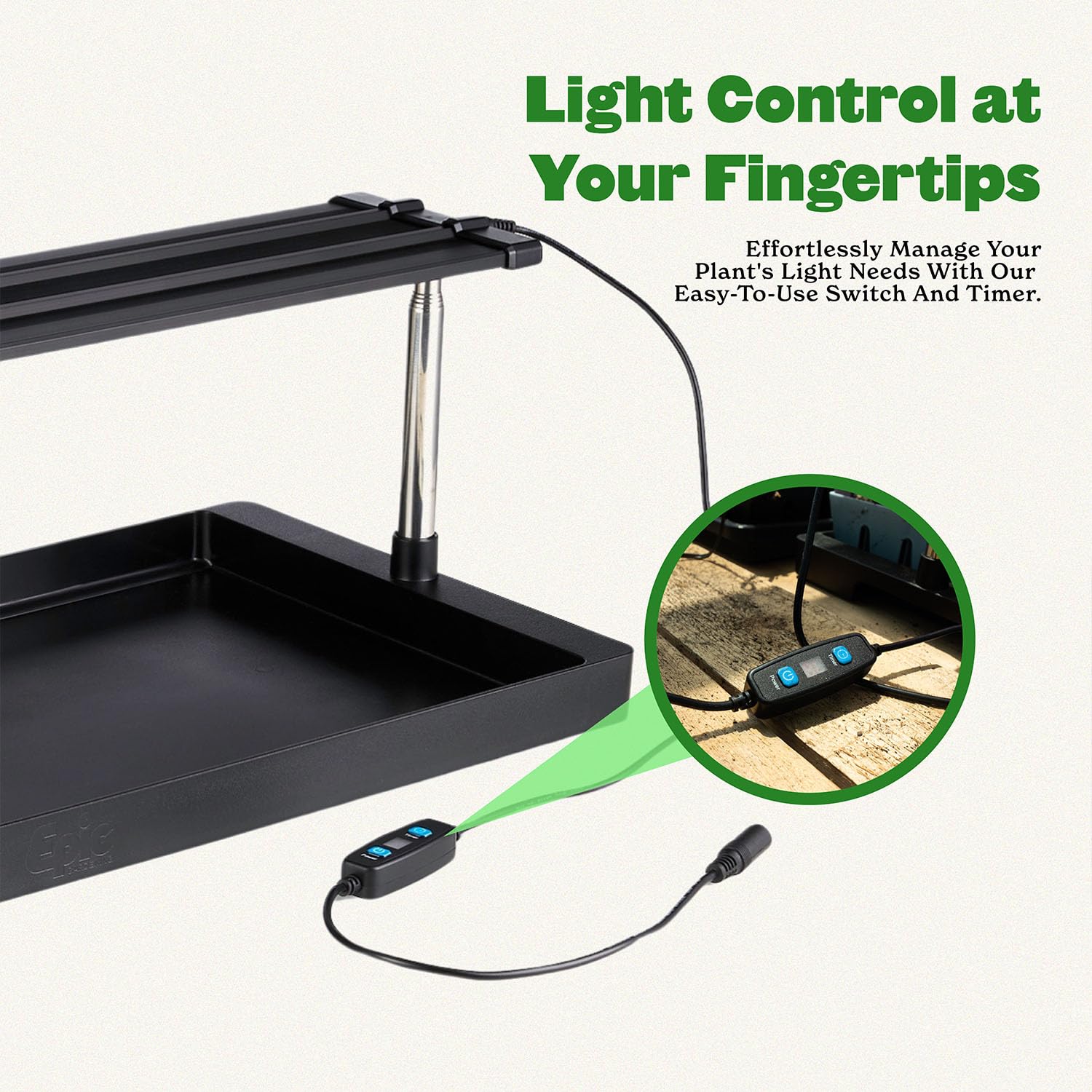 Epic Gardening energy-efficient 40W LED reduces power use for indoor gardens.
