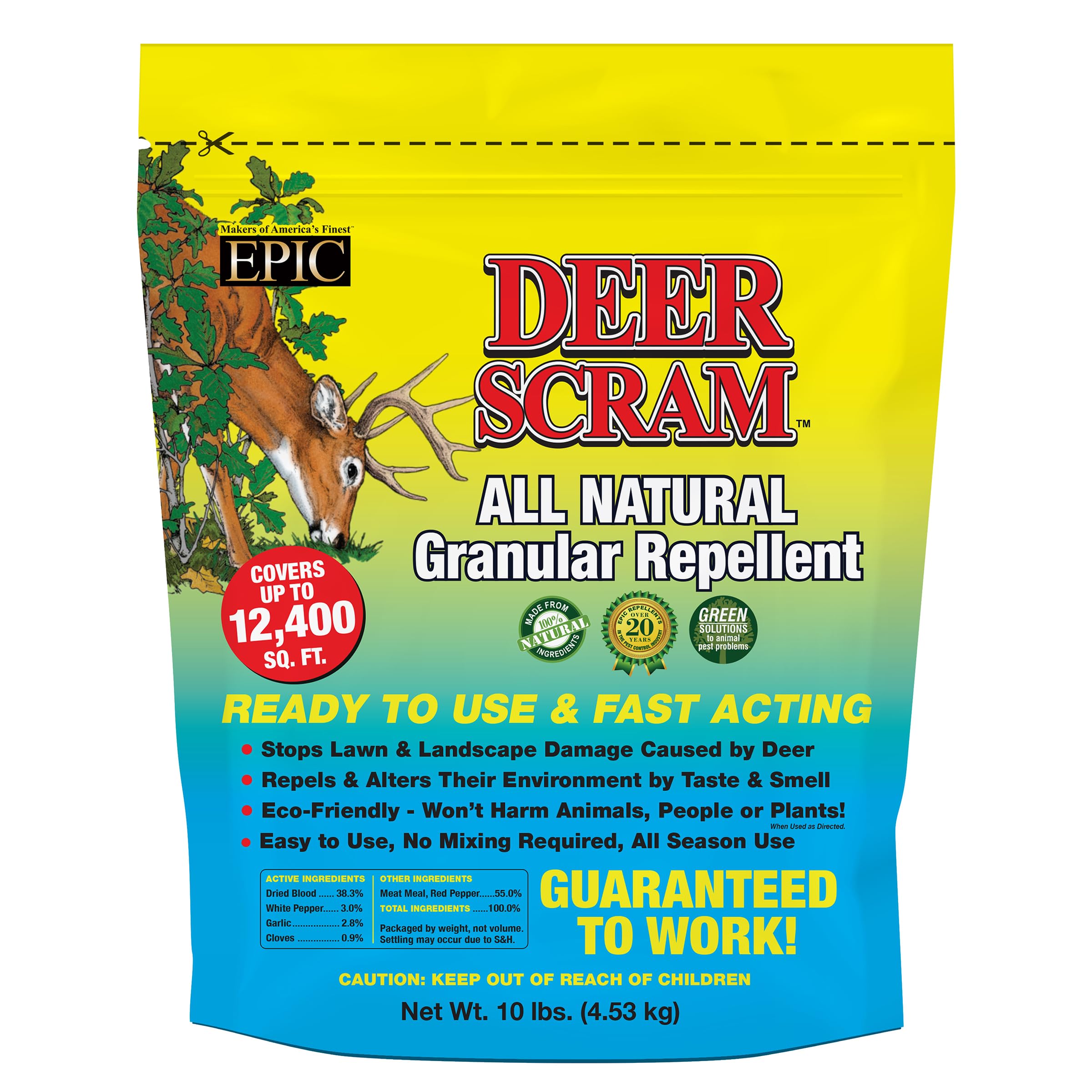 EPIC REPELLENTS deer repellent granules ready for garden application