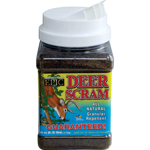 EPIC REPELLENTS Deer Scram granular shaker protects plants by deterring deer from nibbling
