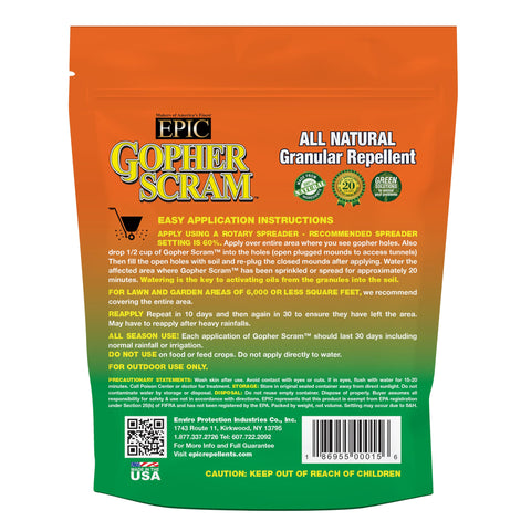 EPIC Repellents Gopher Scram granules guard lawns and gardens with safe, long-lasting protection.