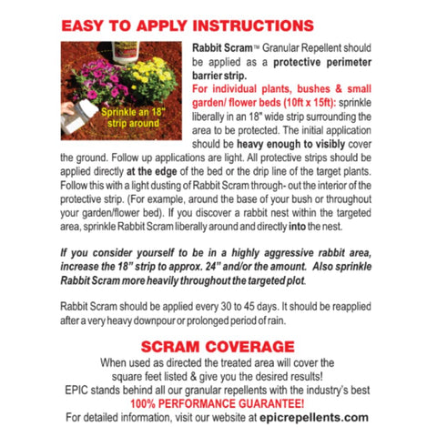 Rabbit Scram remains effective in rain to protect garden zones