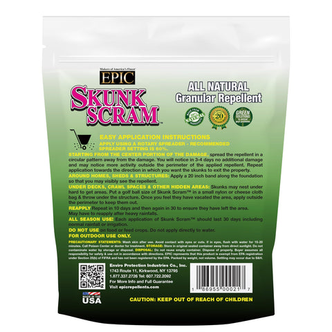EPIC REPELLENTS Skunk Scram outdoor application shows where to apply for border protection.