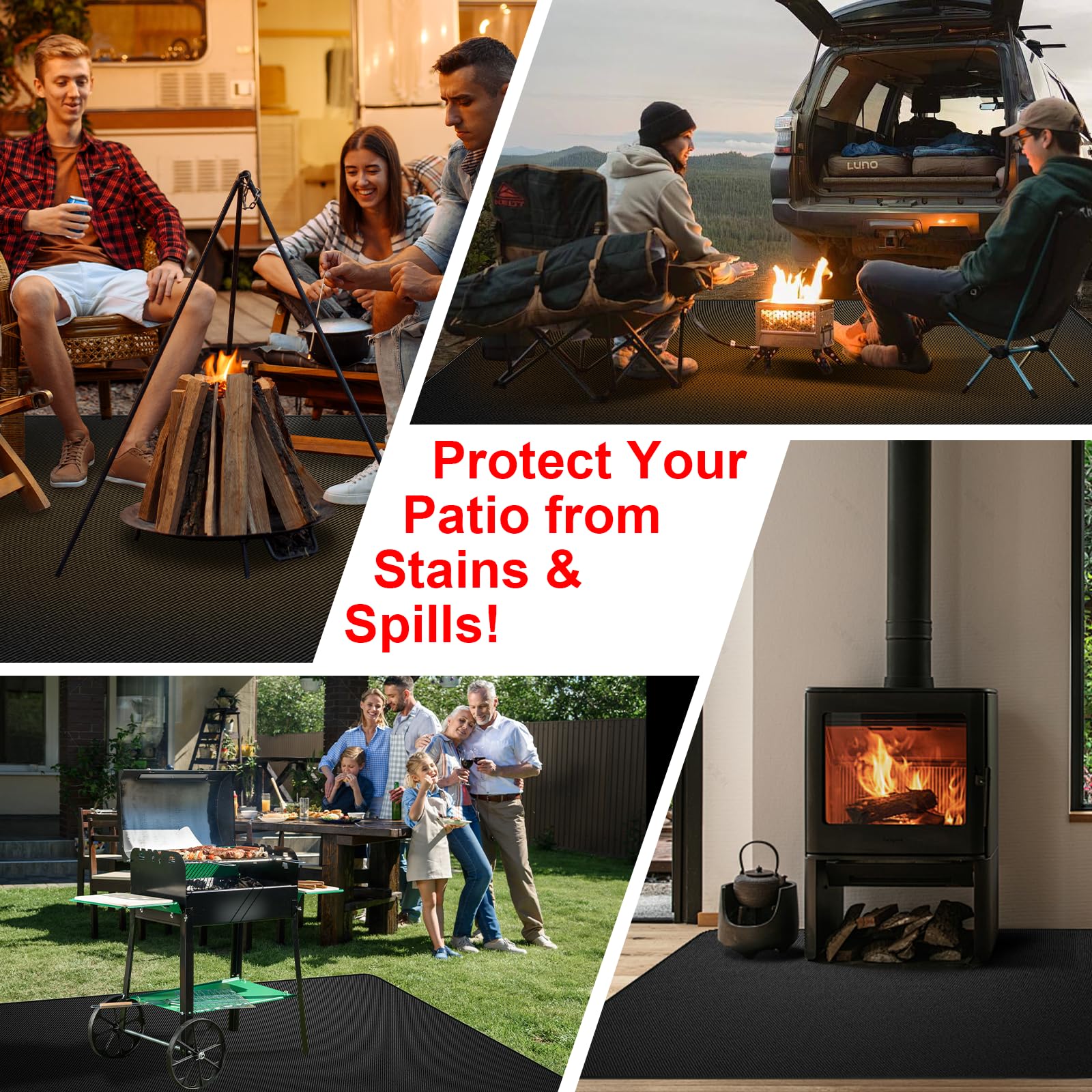 Epinovo versatile outdoor mat for grilling, camping, and gatherings